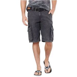 Affliction For Buckle Men's Black Premium Night Watch Cargo Shorts Size 38
